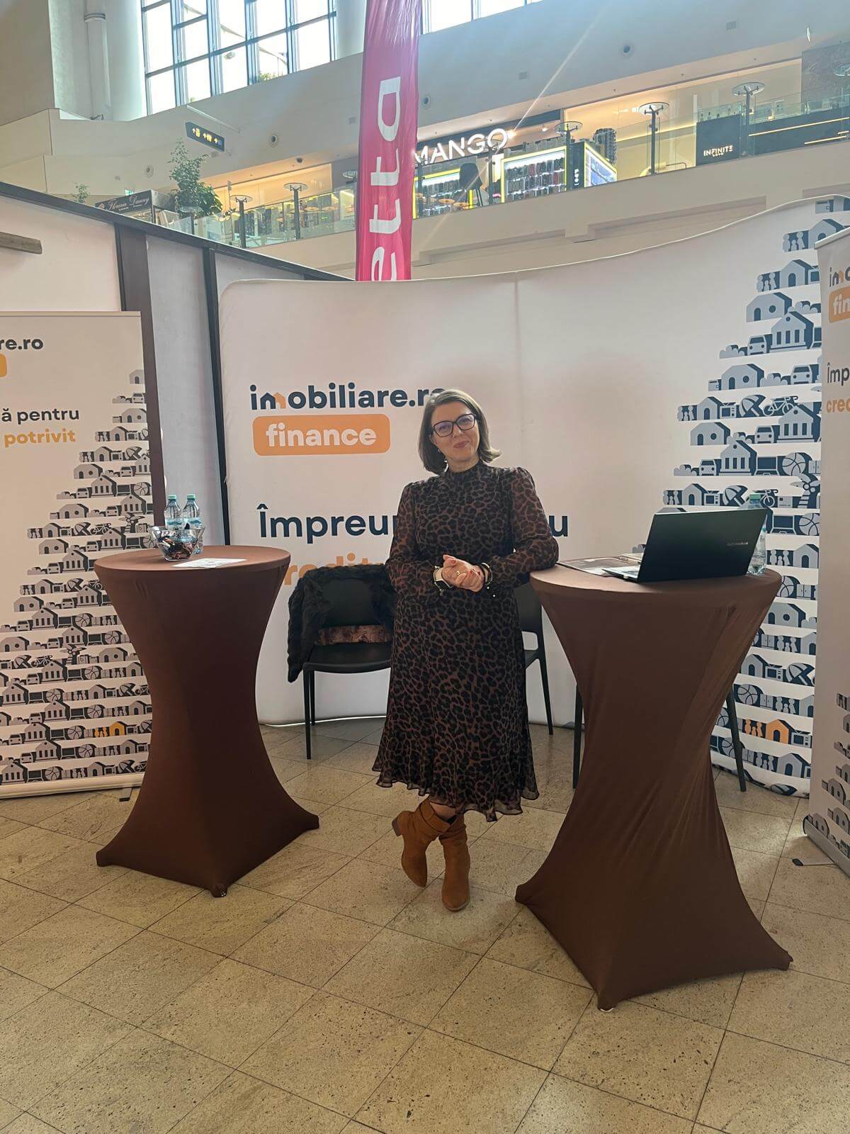 Stand imobiliar într-un centru comercial din România.